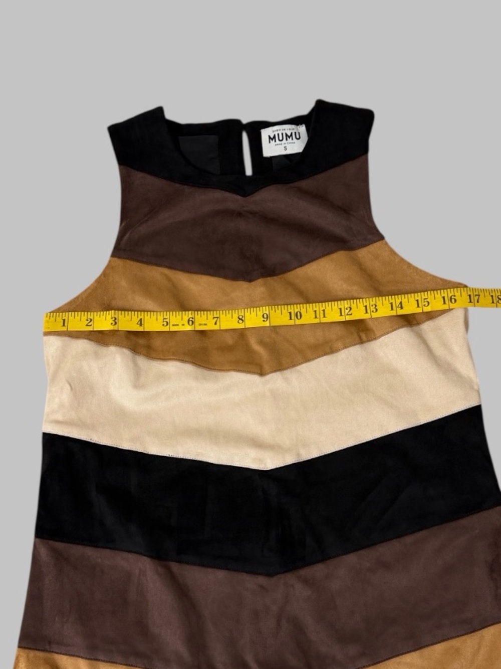 Show Me Your Mumu Faux Suede Chevron Mod Mini Dress - Picture 6 of 9